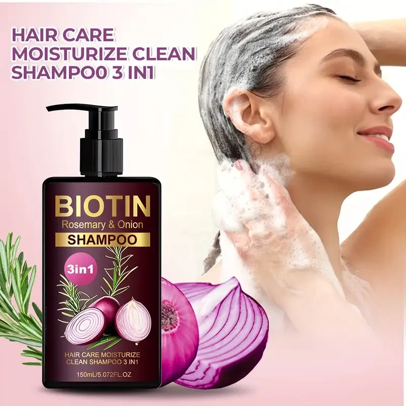 LANEMAY Biotin, Rosemary & Onion 3-in-1 Shampoo  Deep Clean, Moisturise & Strengthen