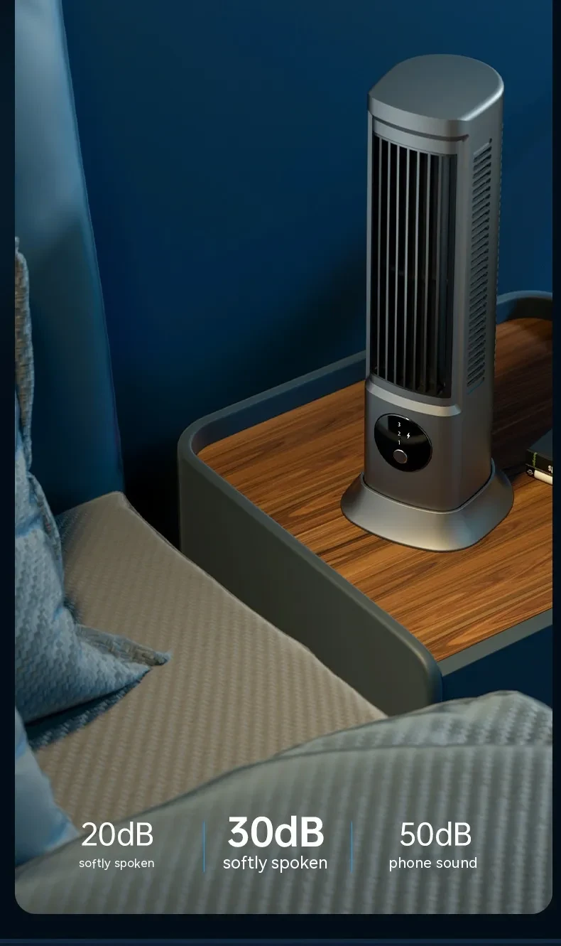 Silent And Portable USB Desktop Vertical Leafless Tower Fan