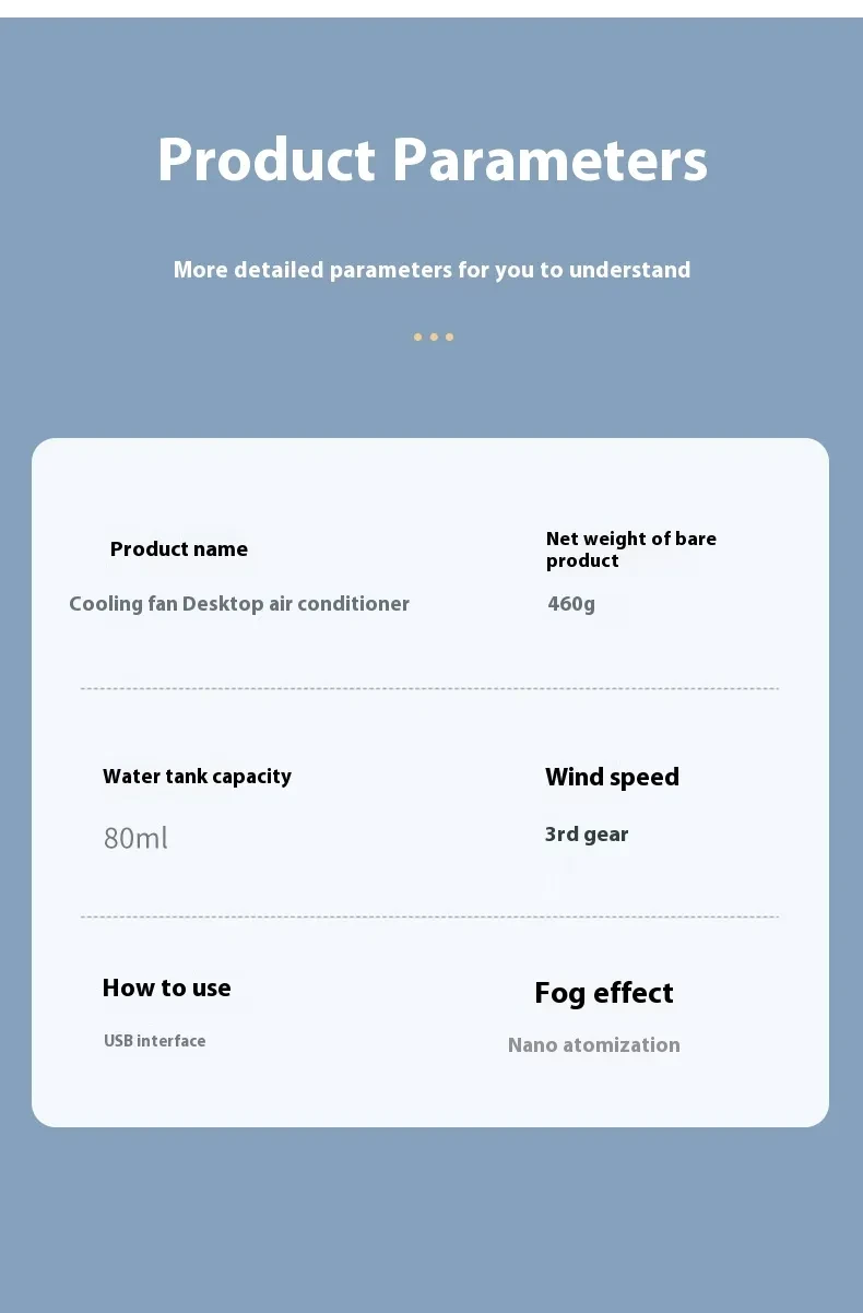 Spray Small Air Conditioner Fan Household Mini