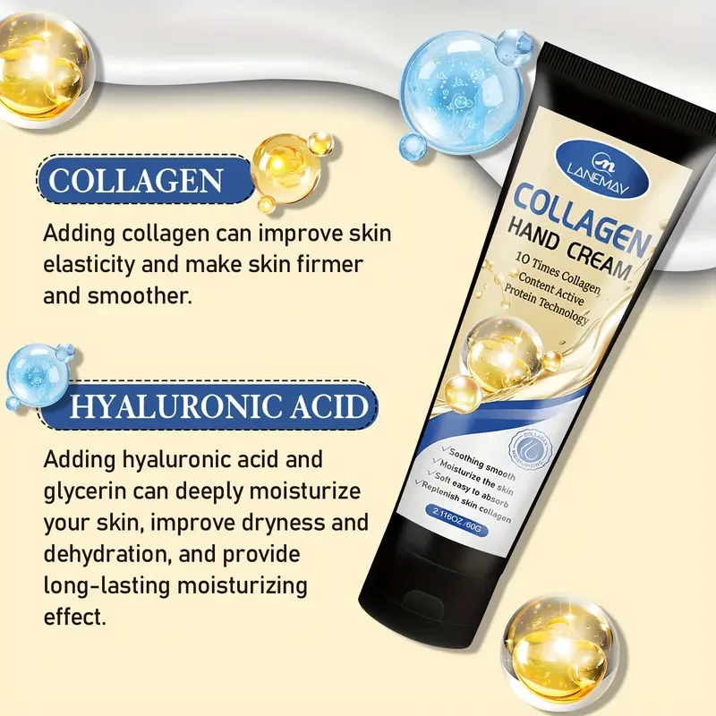 LANEMAY Collagen & Hyaluronic Acid Hand Cream Intense Hydration & Elasticity Boost