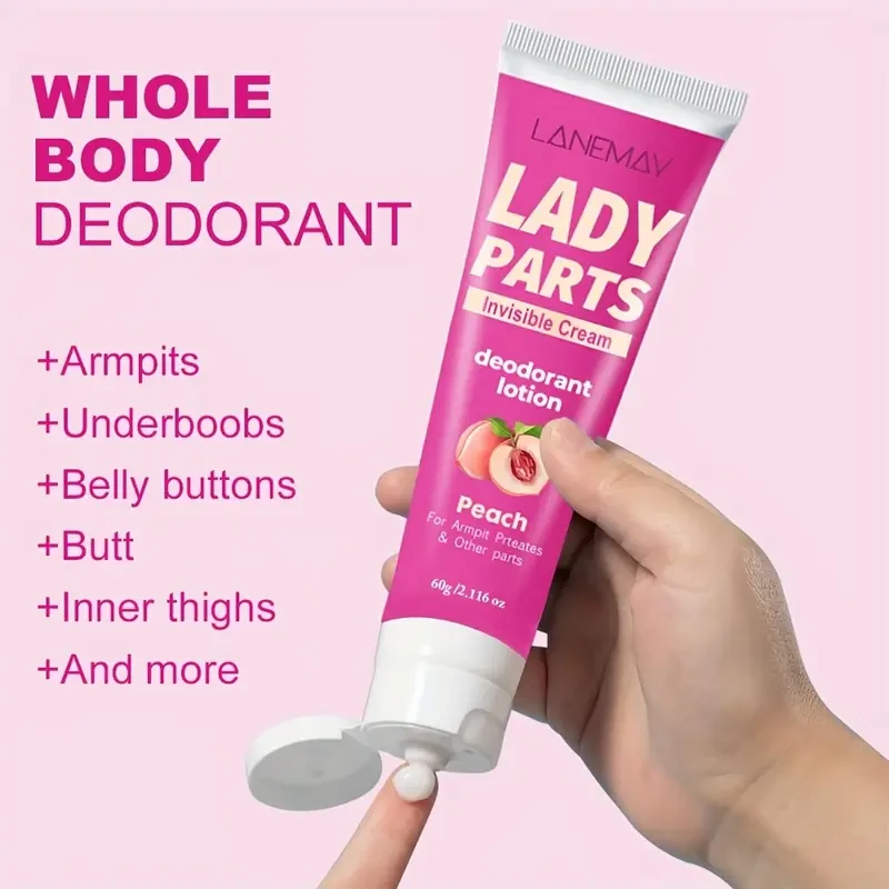 LANEMAY Peach Whole Body Deodorant for Women  72H Odor Control, Aluminum-Free & Skin-Safe