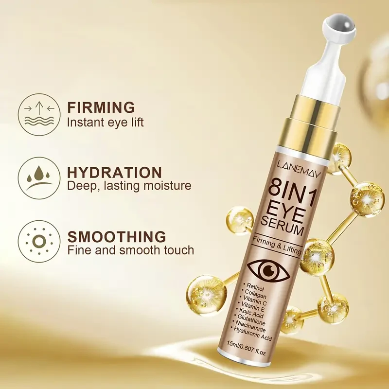LANEMAY 8-in-1 Eye Serum  Hydrating, Brightening & Lifting Under-Eye Formula