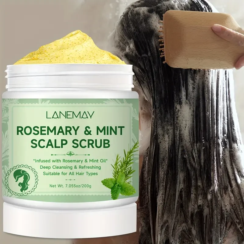 LANEMAY Rosemary & Mint Scalp Scrub Deep Cleansing & Root-Strengthening Treatment