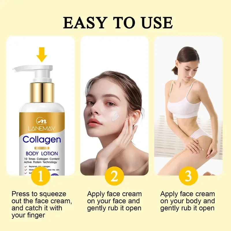 LANEMAY Collagen Moisturize Body Lotion  Lightweight, Hydrating & Non-Greasy Care