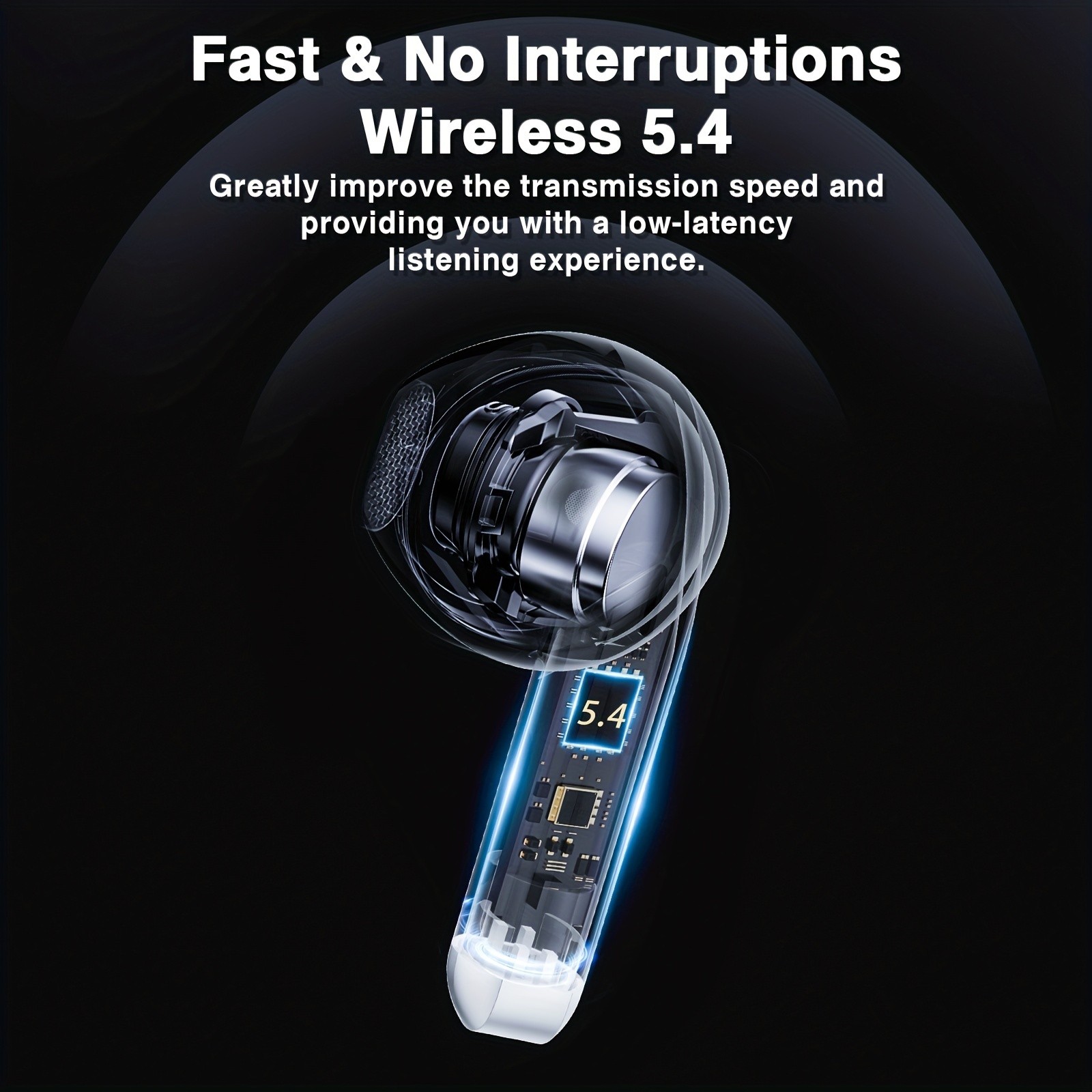 GENAI Wireless Earphones  Noise Reduction with Dual Mic, Fast Pairing & Long Standby Time