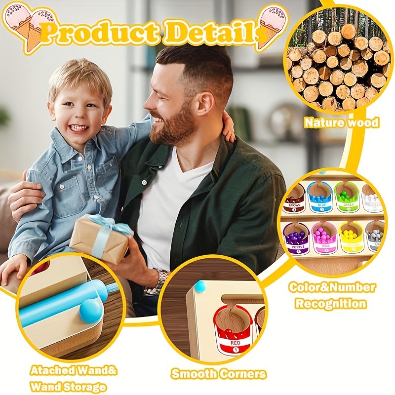 GENAI Wooden Magnetic Colour & Number Maze Puzzle Board A Fun Learning Adventure for Curious Minds