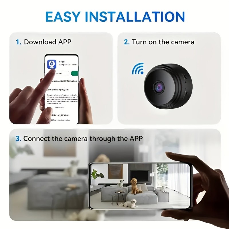 GENAI Wireless WiFi Security Camera  Compact 480P HD Protection for Every Kiwi Home