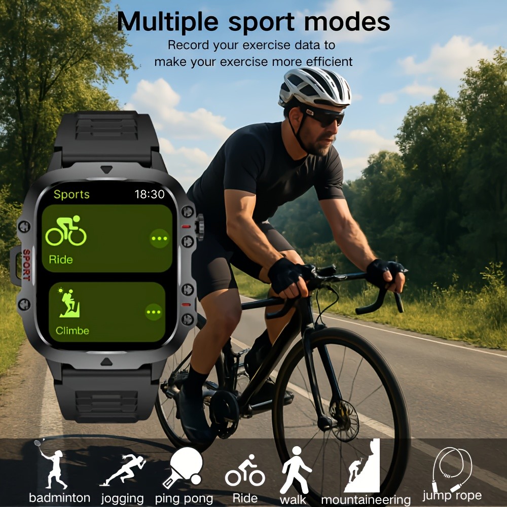 ERUN Mens Outdoor Smart Watch  4.6 cm HD Touchscreen Power for Sport, Adventure & Everyday Life
