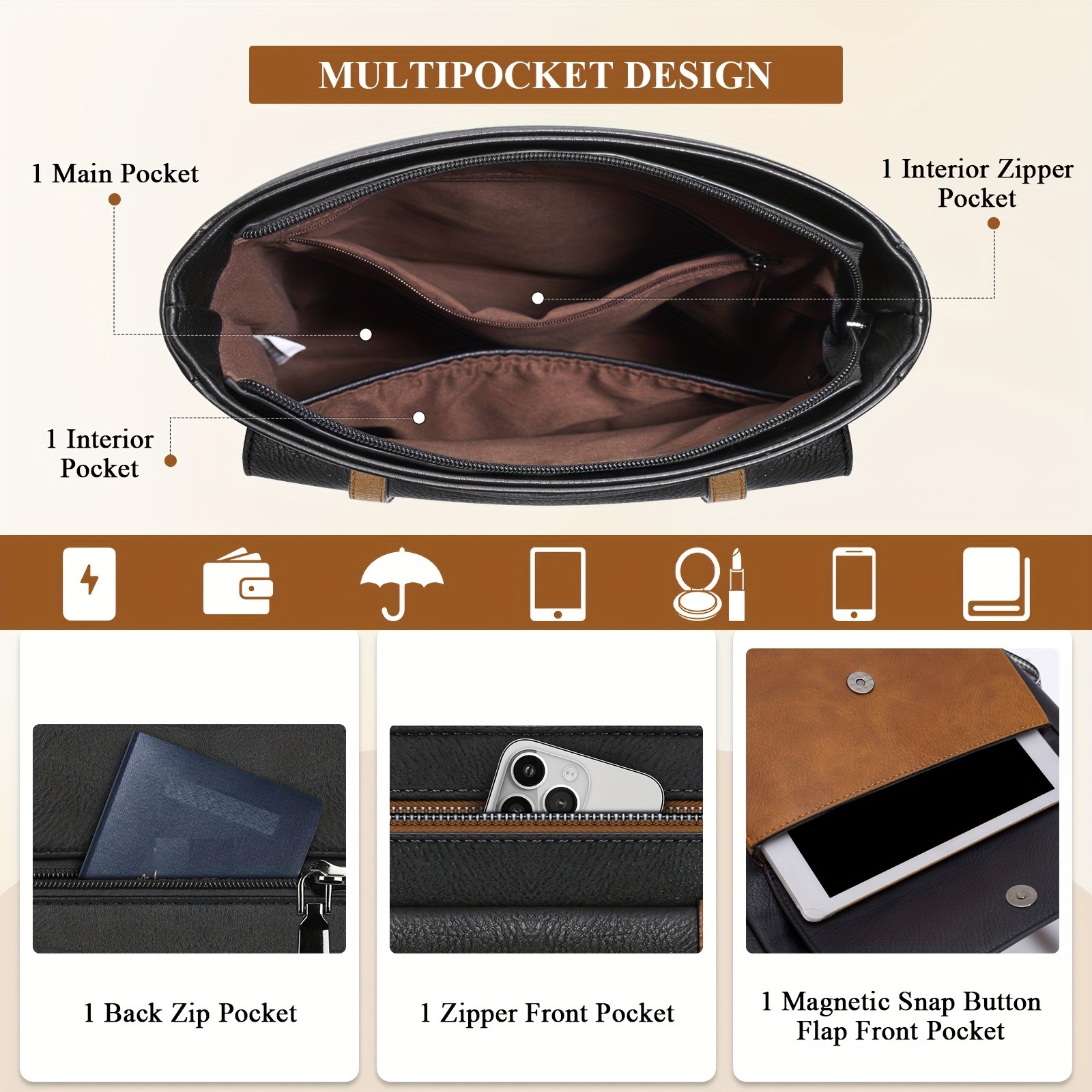 RAINSMORE Womens Crossbody Bag  Lightweight Style & Everyday Comfort for Modern Kiwi Women