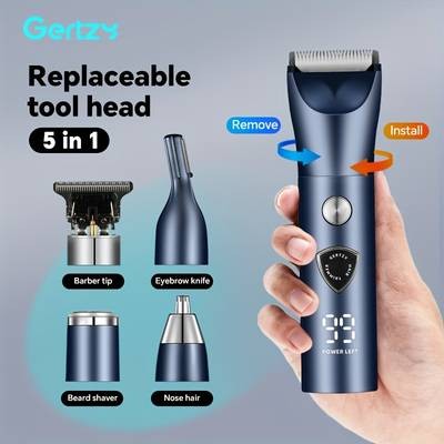 GERTZY 5-in-1 Mens Electric Beauty Kit Complete Grooming Power in One Device