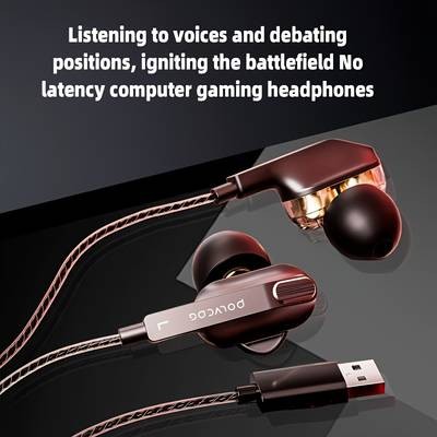 POLVCDG Type-C Wired Gaming Headphones Noise-Isolating, Anti-Tangle & Built for Gamers