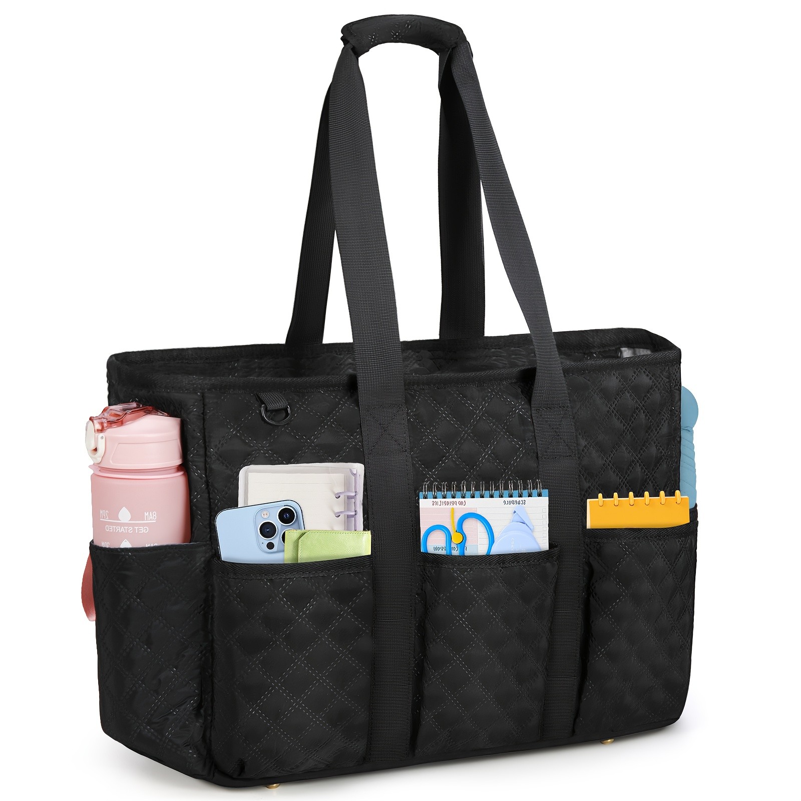 RAINSMORE Womens Large Laptop Tote Bag  15.6" Compartment, Heavy-Duty Organisation for Work, School & Travel