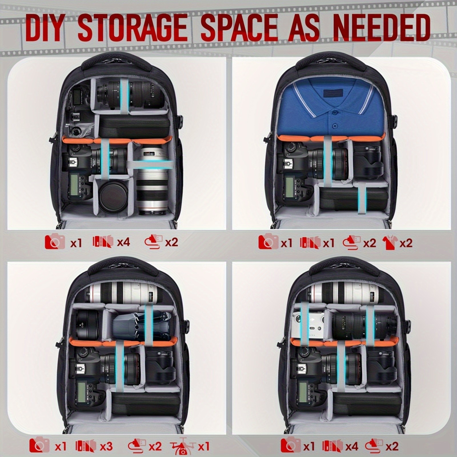 RAINSMORE Camera & Laptop Backpack  Anti-Theft 15.6" Photography Bag with Tripod Holder