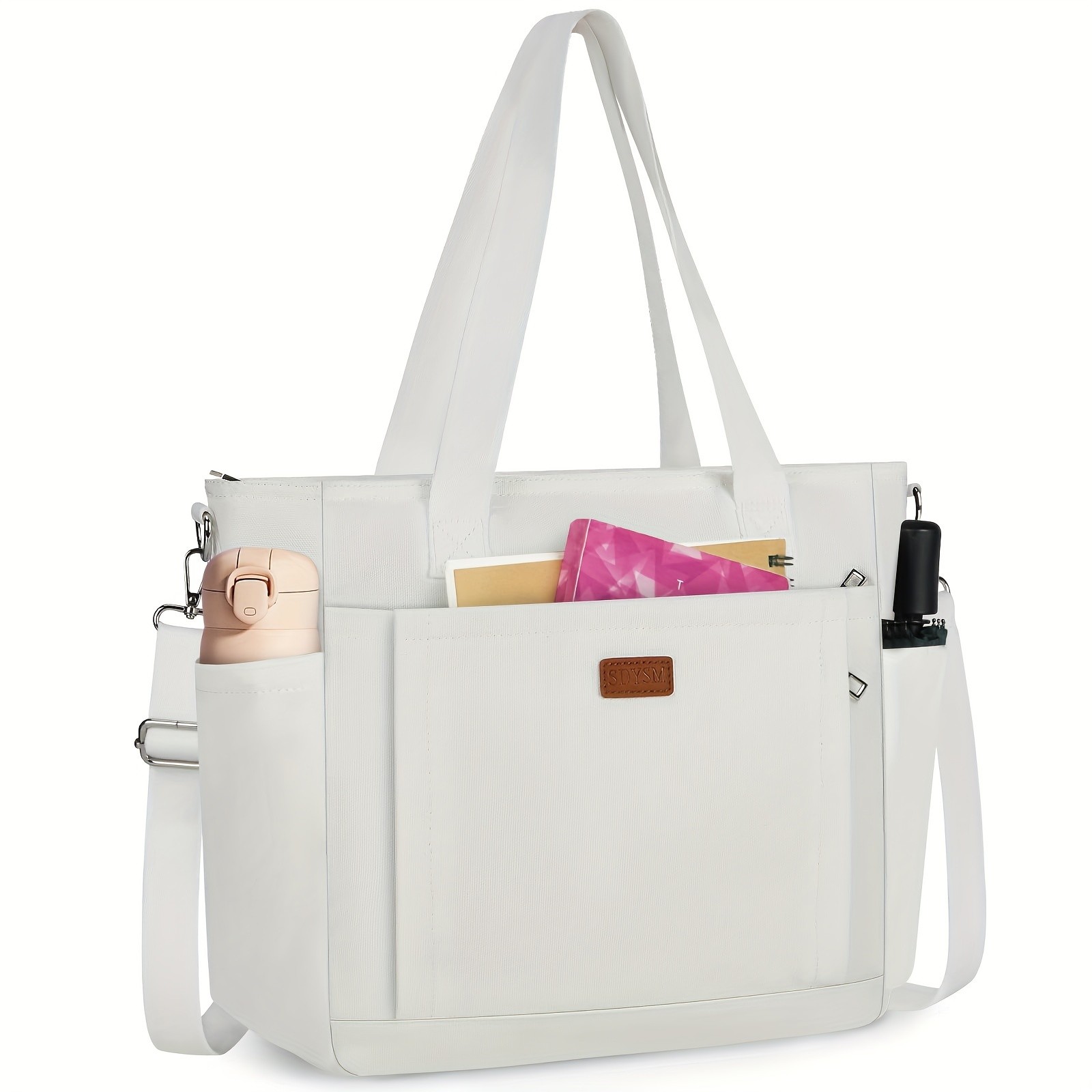 NUBILY Large Canvas Tote Bag  Lightweight, Casual & Spacious Carryall for Daily Work, School & Beach Days