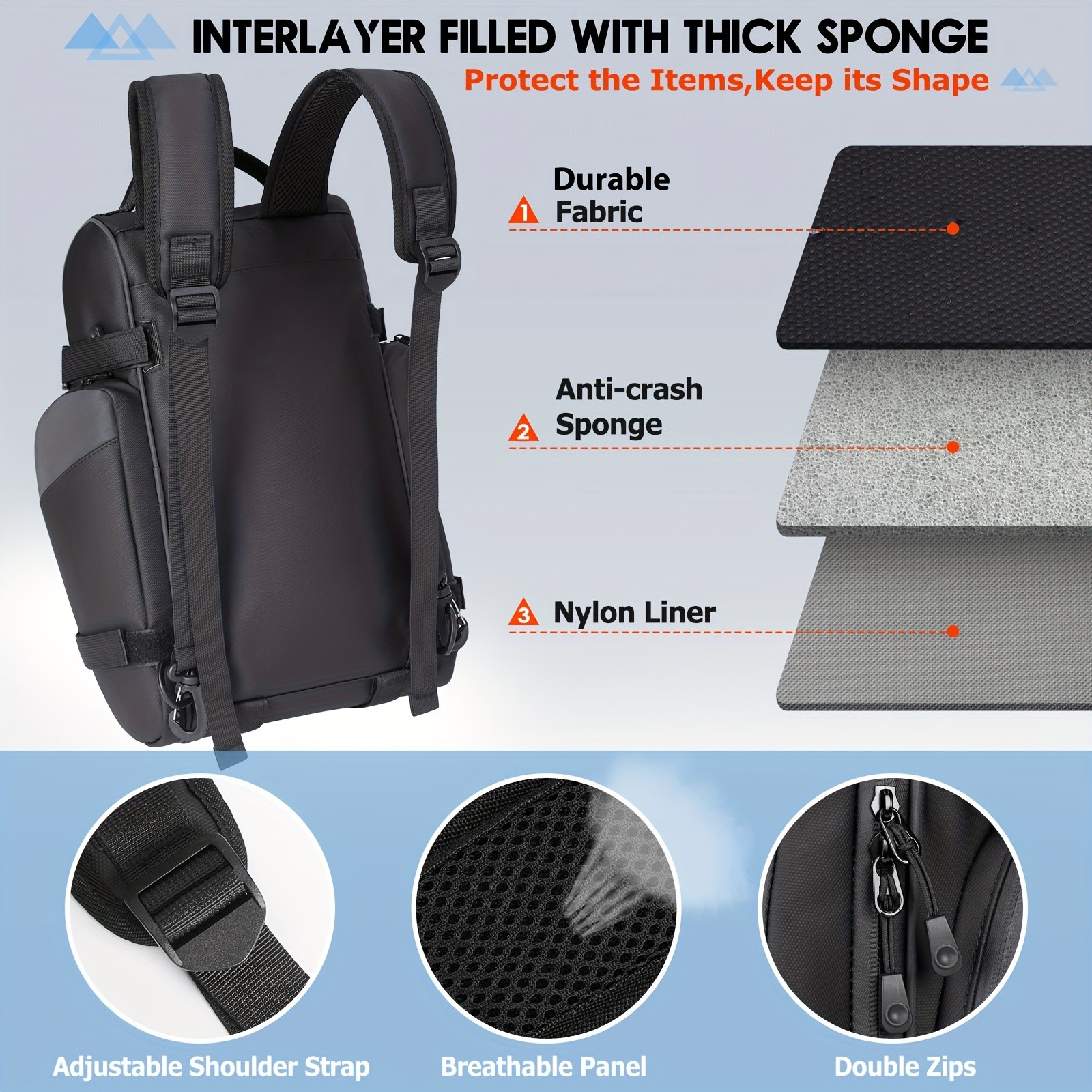 NUBILY 3-in-1 Bicycle Rear Rack Bag  15L Durable Oxford Storage with Rain Cover & Reflective Safety