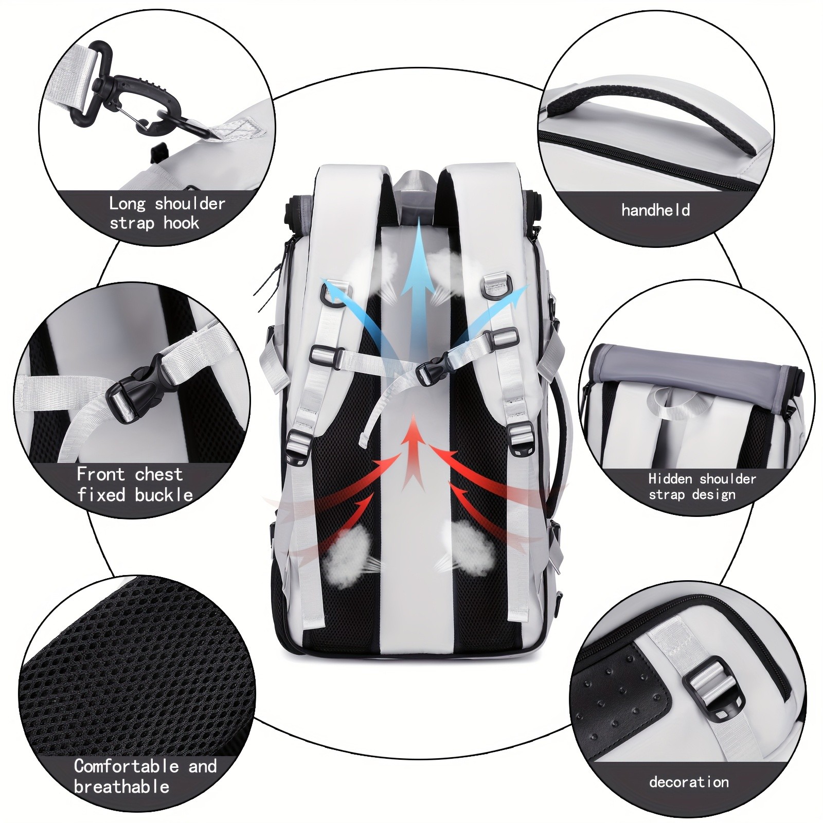 ENOSHI Mens Large Travel Backpack Convertible Shoulder Bag with Shoe Compartment & Laptop Storage