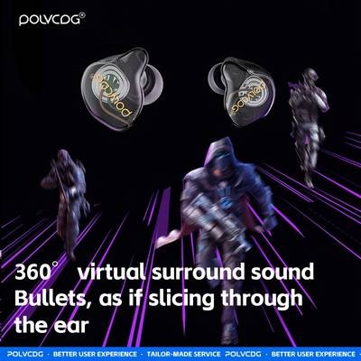 POLVCDG Gaming-Themed Wired Headphones Stereo Sound, Comfortable Fit & High-Clarity Calls
