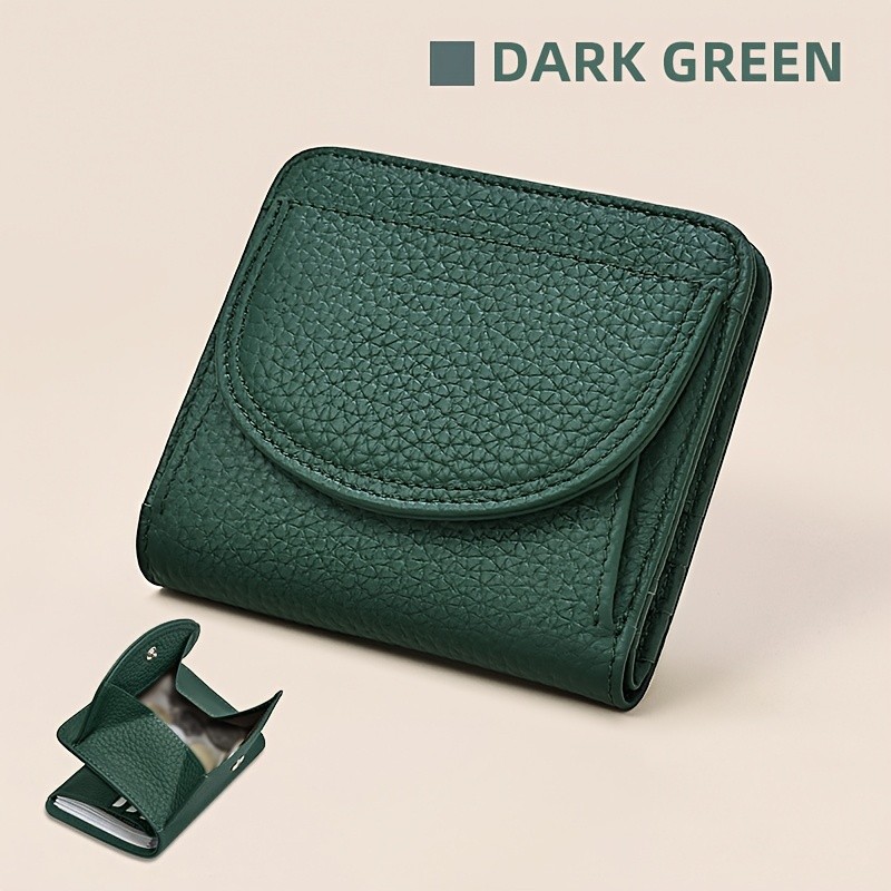 BANYANU Womens Genuine Leather Mini Wallet Set Vintage 6-Card Holder + Coin Purse with Snap Closure