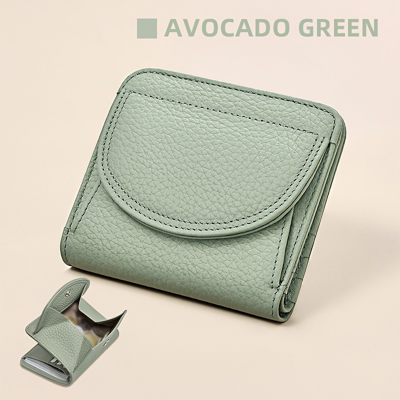 BANYANU Womens Genuine Leather Mini Wallet Set Vintage 6-Card Holder + Coin Purse with Snap Closure