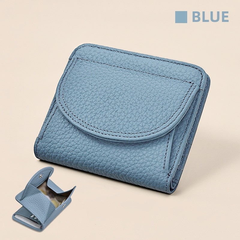 BANYANU Womens Genuine Leather Mini Wallet Set Vintage 6-Card Holder + Coin Purse with Snap Closure