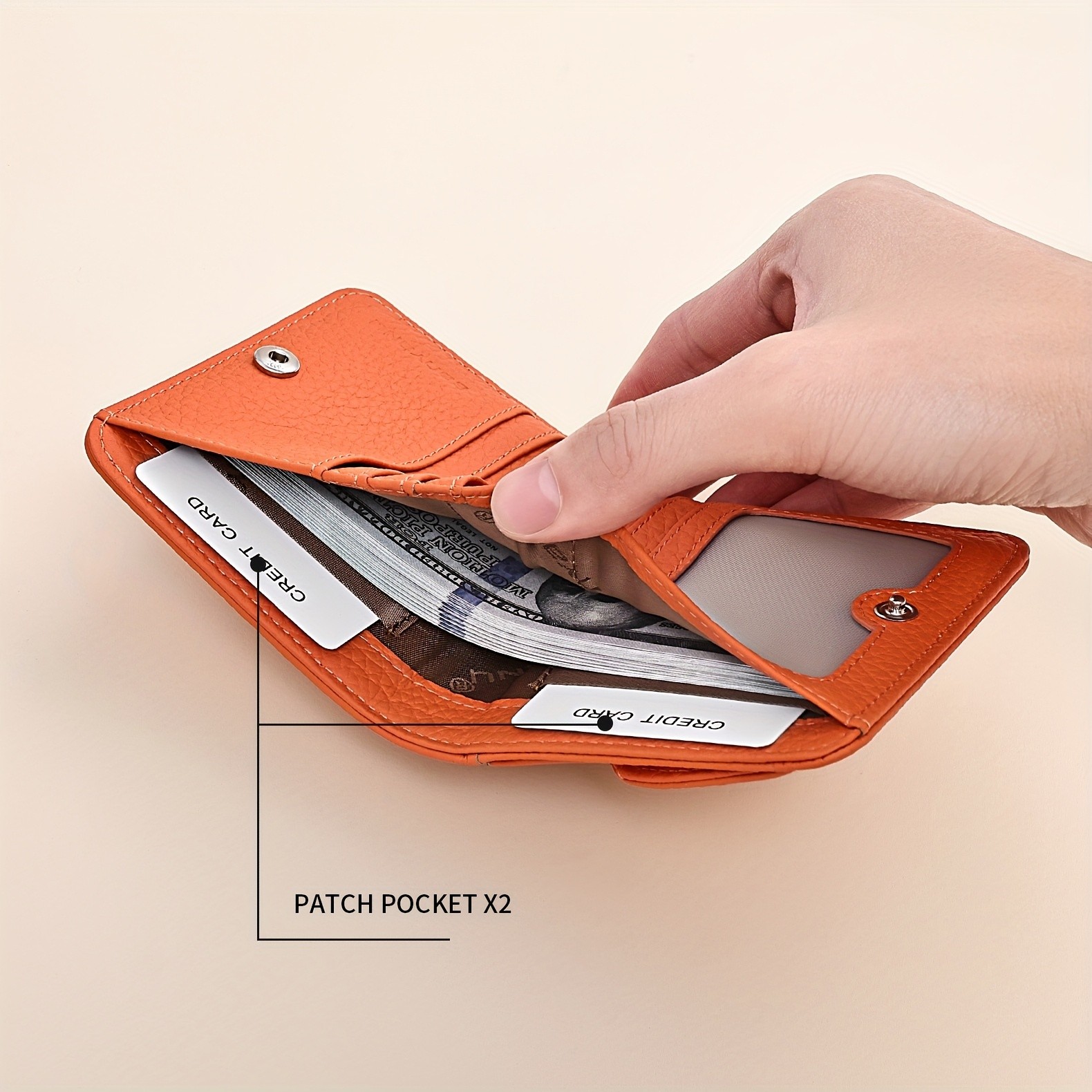 BANYANU Womens Genuine Leather Mini Wallet Set Vintage 6-Card Holder + Coin Purse with Snap Closure