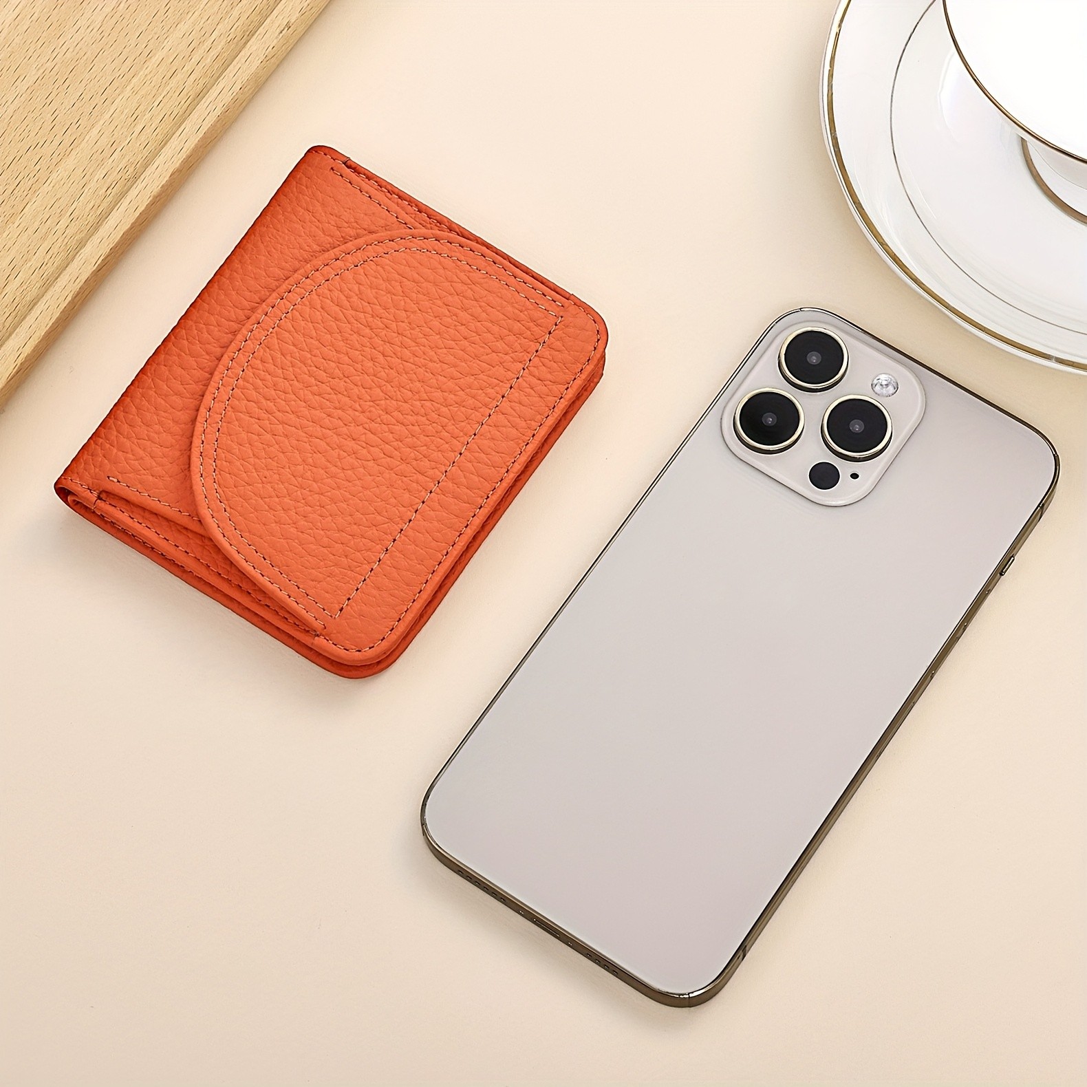 BANYANU Womens Genuine Leather Mini Wallet Set Vintage 6-Card Holder + Coin Purse with Snap Closure