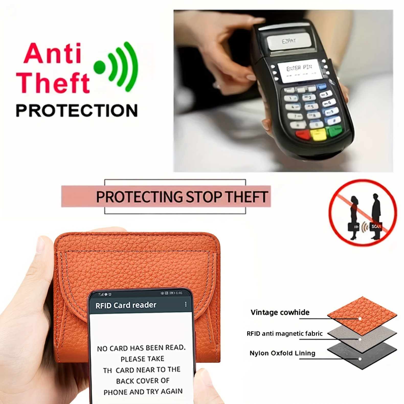 BANYANU Womens Genuine Leather Mini Wallet Set Vintage 6-Card Holder + Coin Purse with Snap Closure