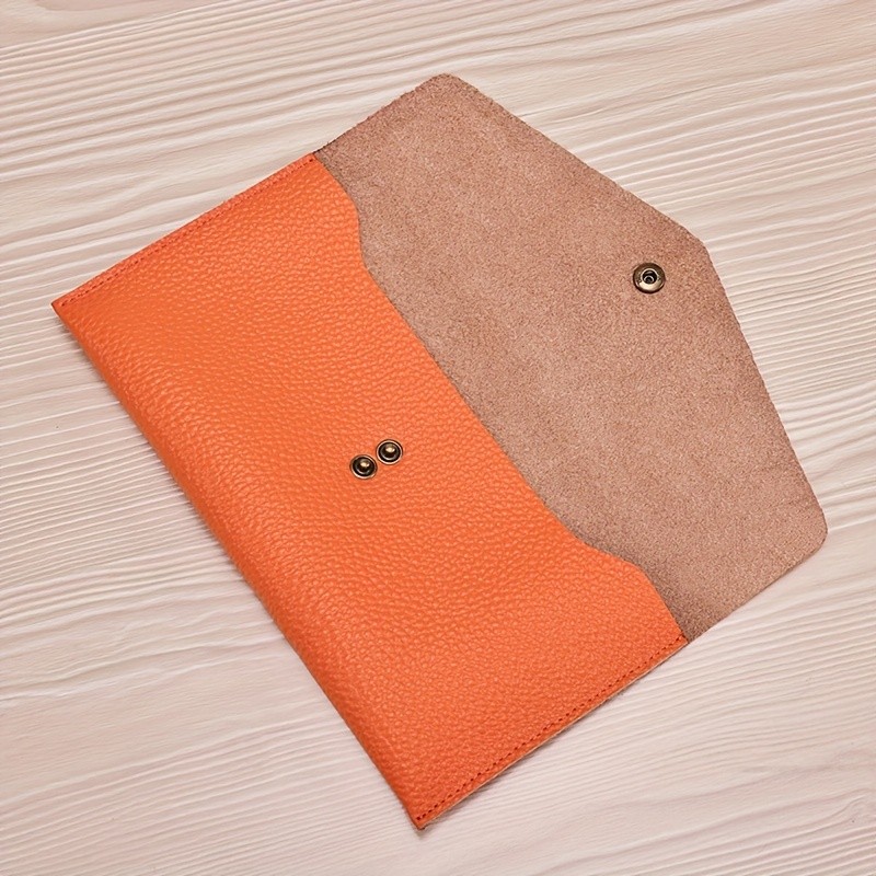 BANYANU Womens Luxury Genuine Leather Wallet  Large-Capacity Envelope Purse with Rivet Details