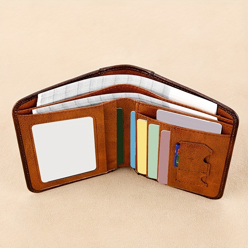 BANYANU Vintage Leather Bifold Wallet  Slim Head-Layer Leather Wallet with Large Capacity & Timeless Style