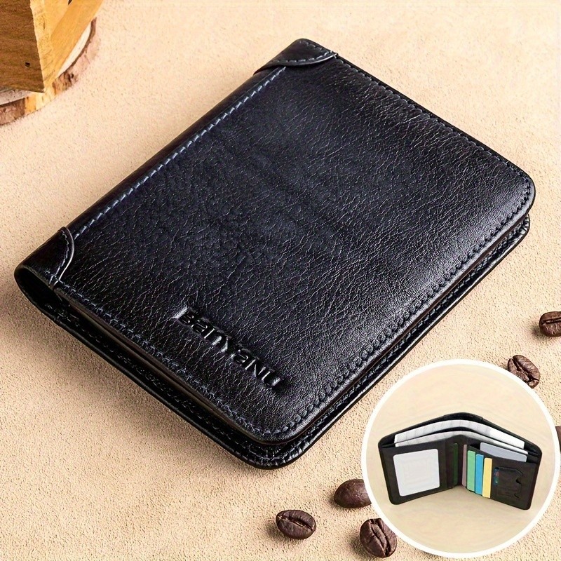 BANYANU Vintage Leather Bifold Wallet  Slim Head-Layer Leather Wallet with Large Capacity & Timeless Style