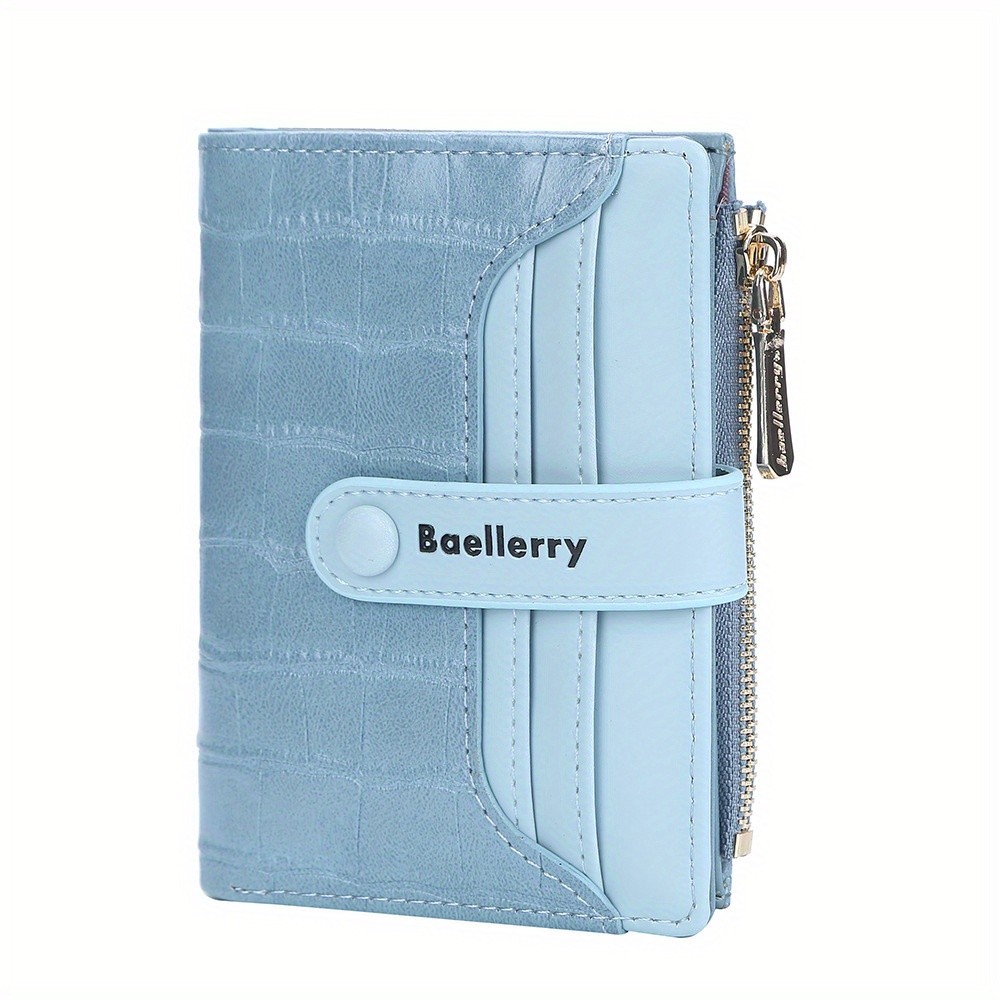 BAELLERRY Womens 2023 Short Wallet  Buckle Sanded Mini Purse with Coin Holder (Carteras)