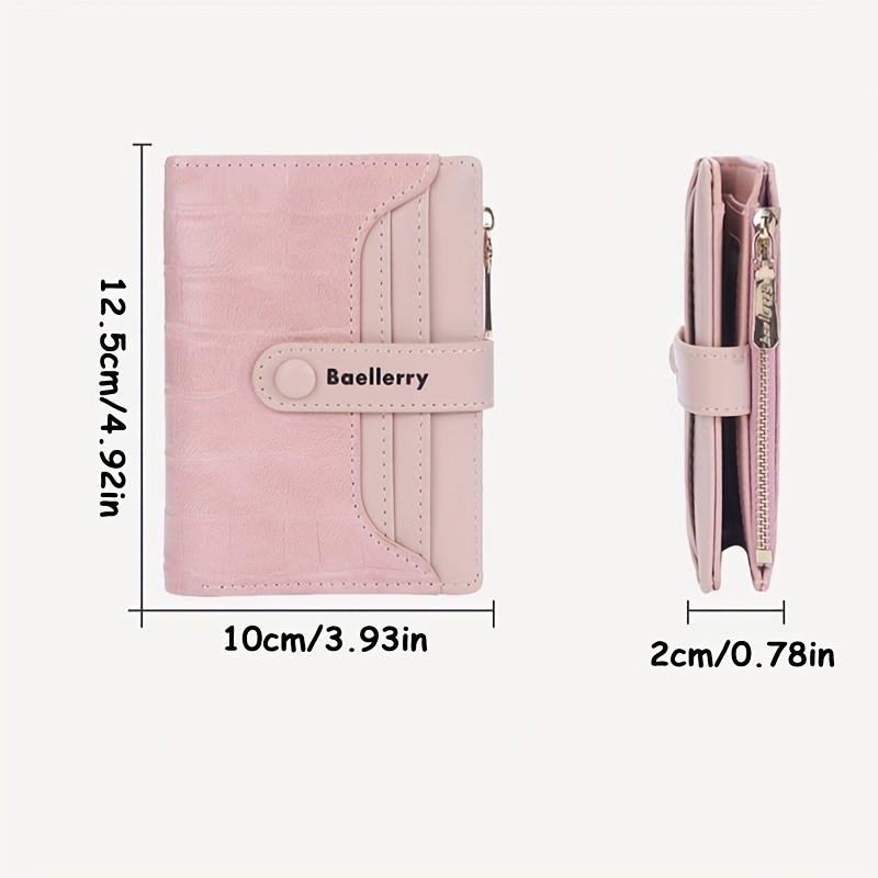 BAELLERRY Womens 2023 Short Wallet  Buckle Sanded Mini Purse with Coin Holder (Carteras)