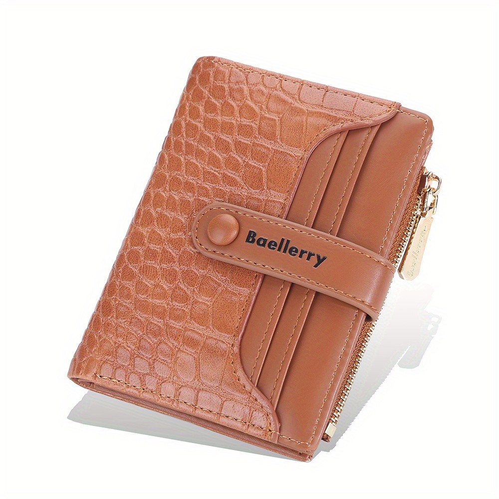 BAELLERRY Womens 2023 Short Wallet  Buckle Sanded Mini Purse with Coin Holder (Carteras)