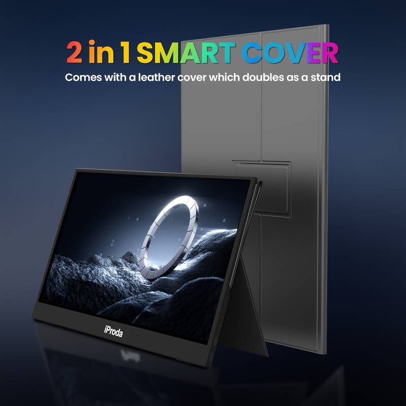 IPRODA 15.6" Portable Monitor  Full HD IPS Display for Gaming, Travel & Productivity