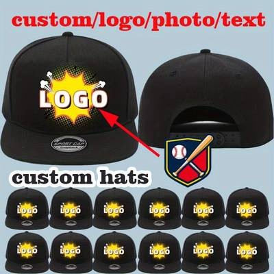 10pcs Customizable Flat Brim Baseball Caps  Durable Polyester Snapbacks for Teams, Events & Branding