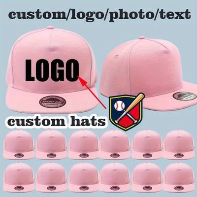 10pcs Customizable Flat Brim Baseball Caps  Durable Polyester Snapbacks for Teams, Events & Branding