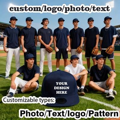 10pcs Customizable Flat Brim Baseball Caps  Durable Polyester Snapbacks for Teams, Events & Branding