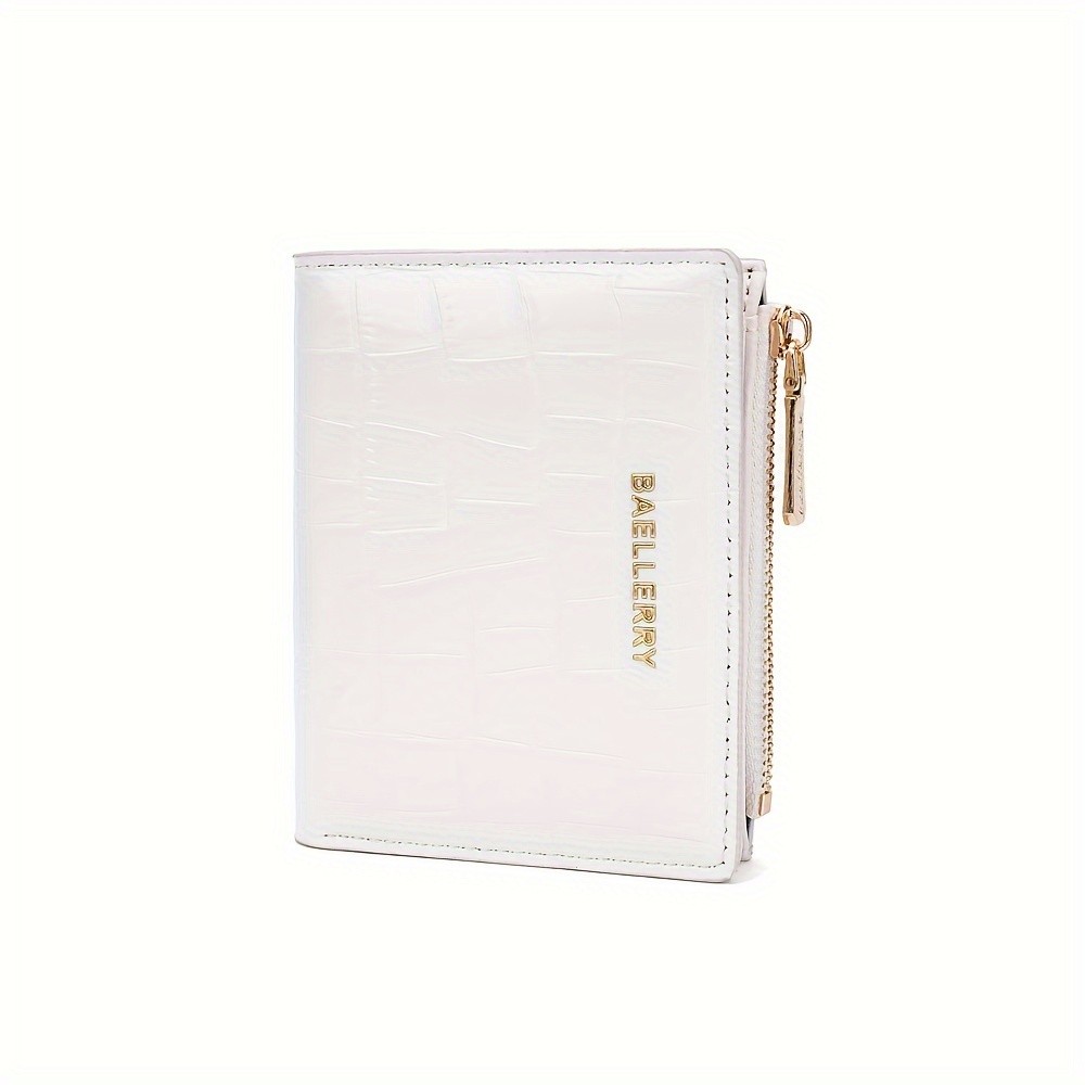 BAELLERRY Womens Compact Wallet Short Embossed Stone-Pattern Wallet with Snap Closure, Zipper Coin Pocket & Credit Card Slots