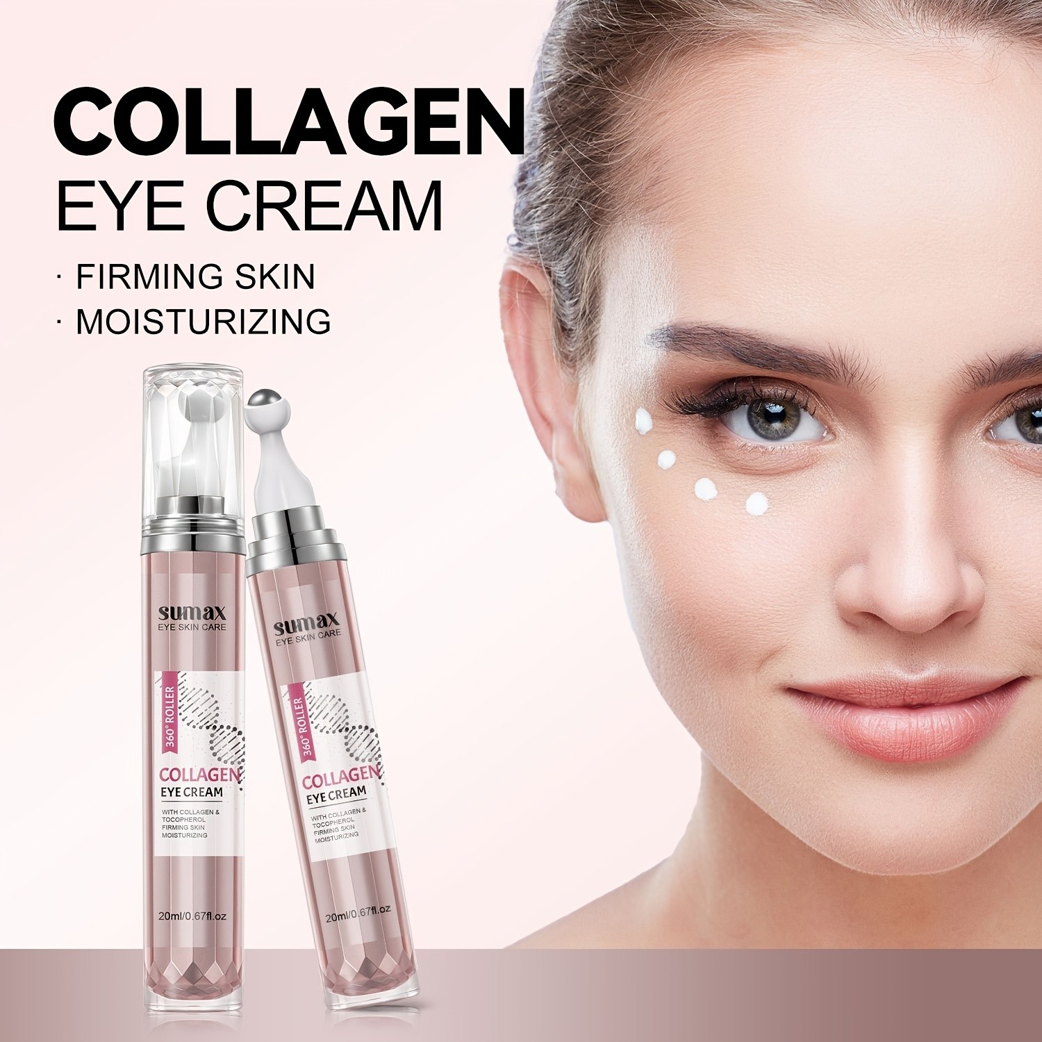 SUMAX Collagen Eye Cream Retinol + Collagen Firming Treatment with 360 Massage Applicator