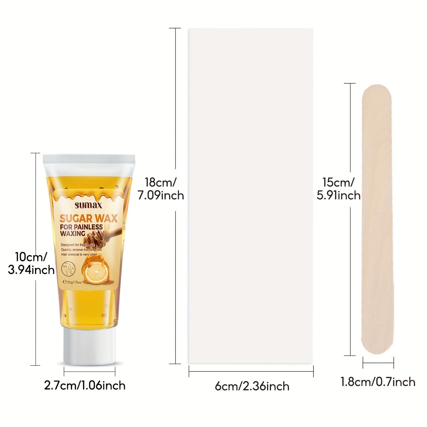 SUMAX Lemon & Honey Hair Removal Wax  Gentle 50g Formula with Plant-Based Squalane for Face & Body