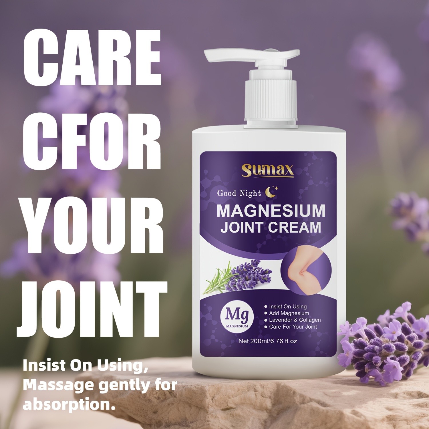SUMAX Extra-Large Magnesium Cream with Lavender Fast-Absorbing Joint & Muscle Care for All Ages
