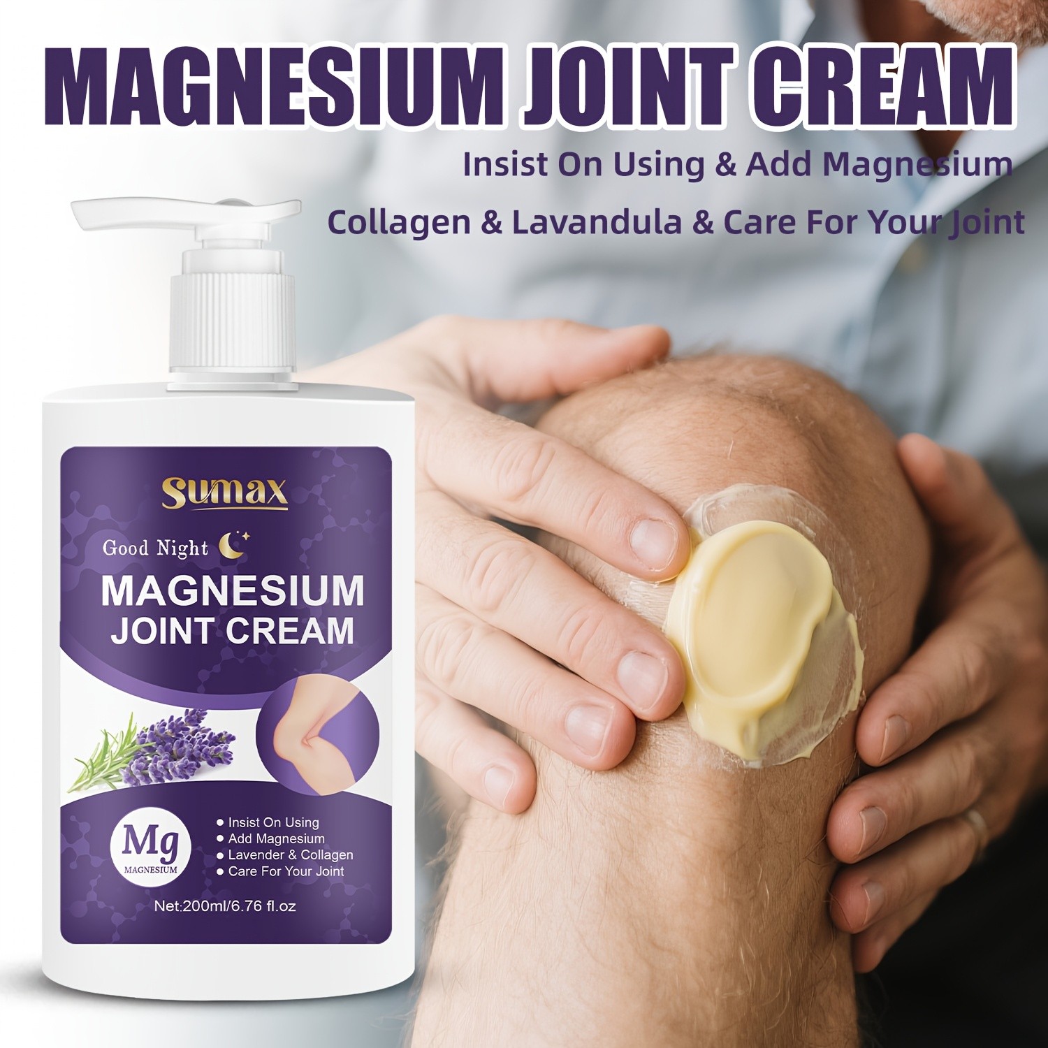 SUMAX Extra-Large Magnesium Cream with Lavender Fast-Absorbing Joint & Muscle Care for All Ages