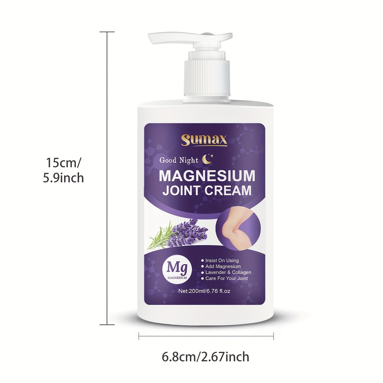 SUMAX Extra-Large Magnesium Cream with Lavender  Fast-Absorbing Joint & Muscle Care for All Ages