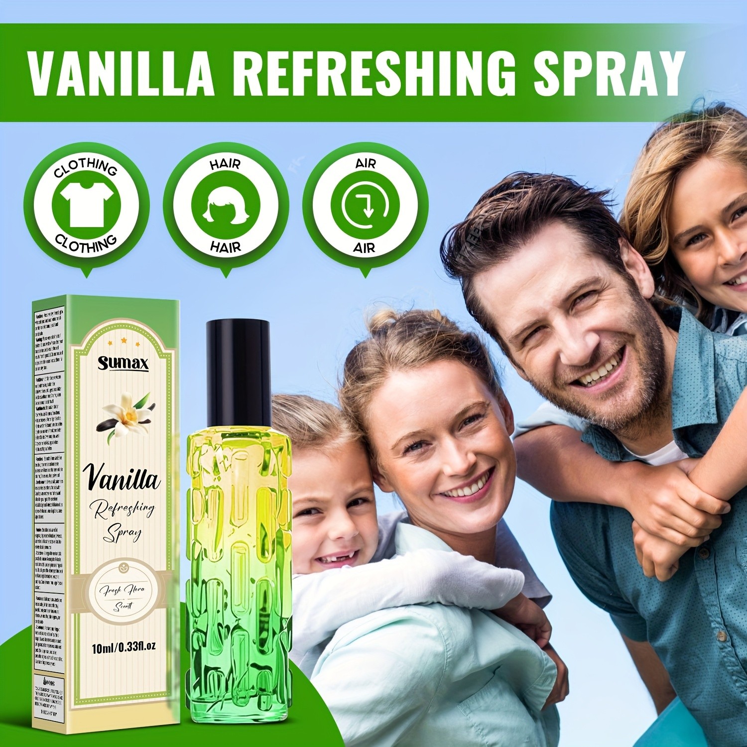 SUMAX Vanilla Deodorant Spray  Alcohol-Free Body Odor Control with Natural Vanilla Fragrance