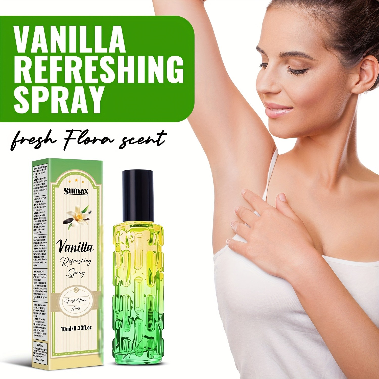 SUMAX Vanilla Deodorant Spray  Alcohol-Free Body Odor Control with Natural Vanilla Fragrance