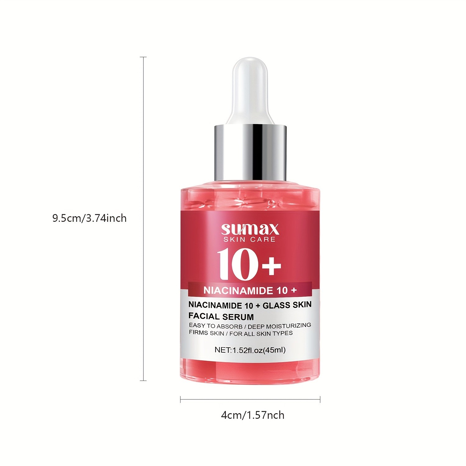 SUMAX Niacinamide 10+ Glass Serum  Alcohol-Free Hydrating & Brightening Facial Serum with Retinol, HA & Glycerin