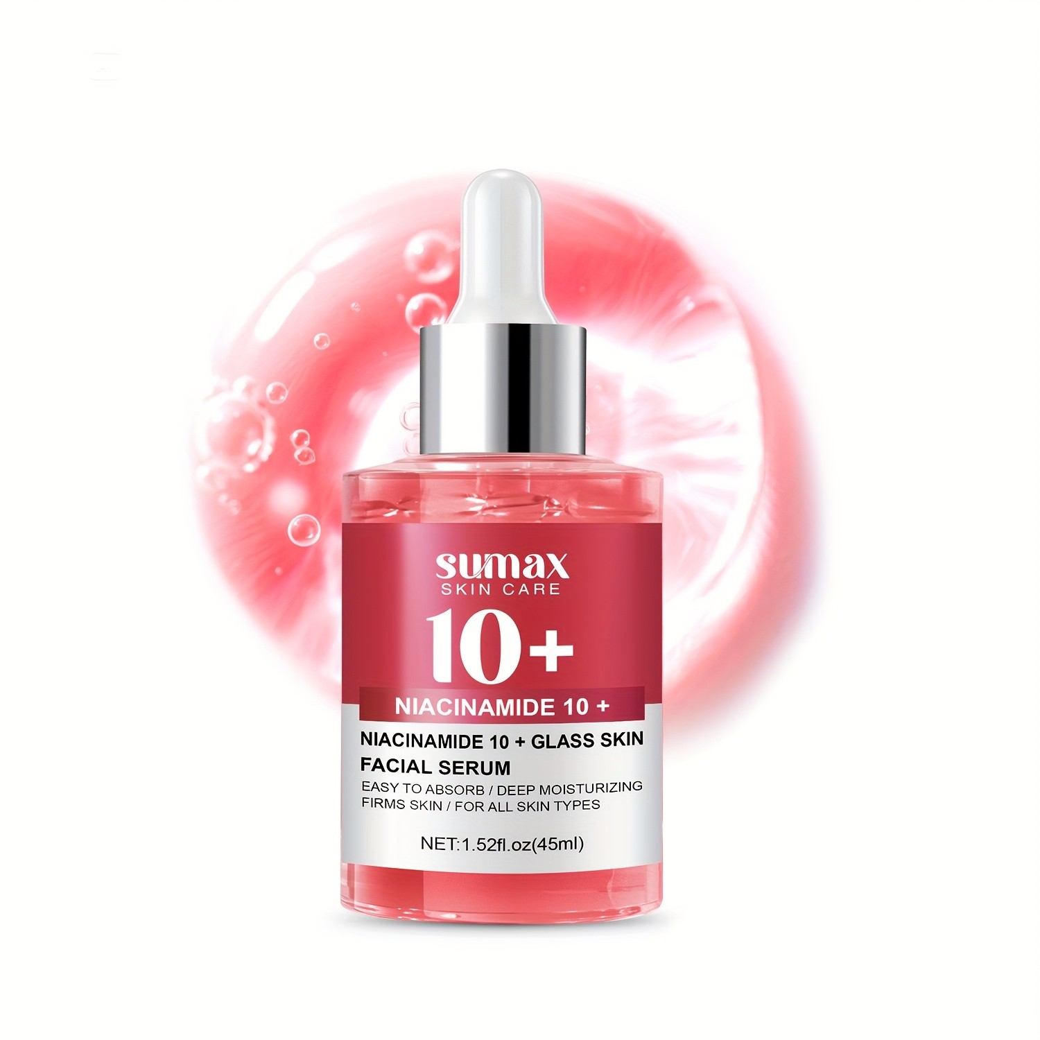SUMAX Niacinamide 10+ Glass Serum  Alcohol-Free Hydrating & Brightening Facial Serum with Retinol, HA & Glycerin