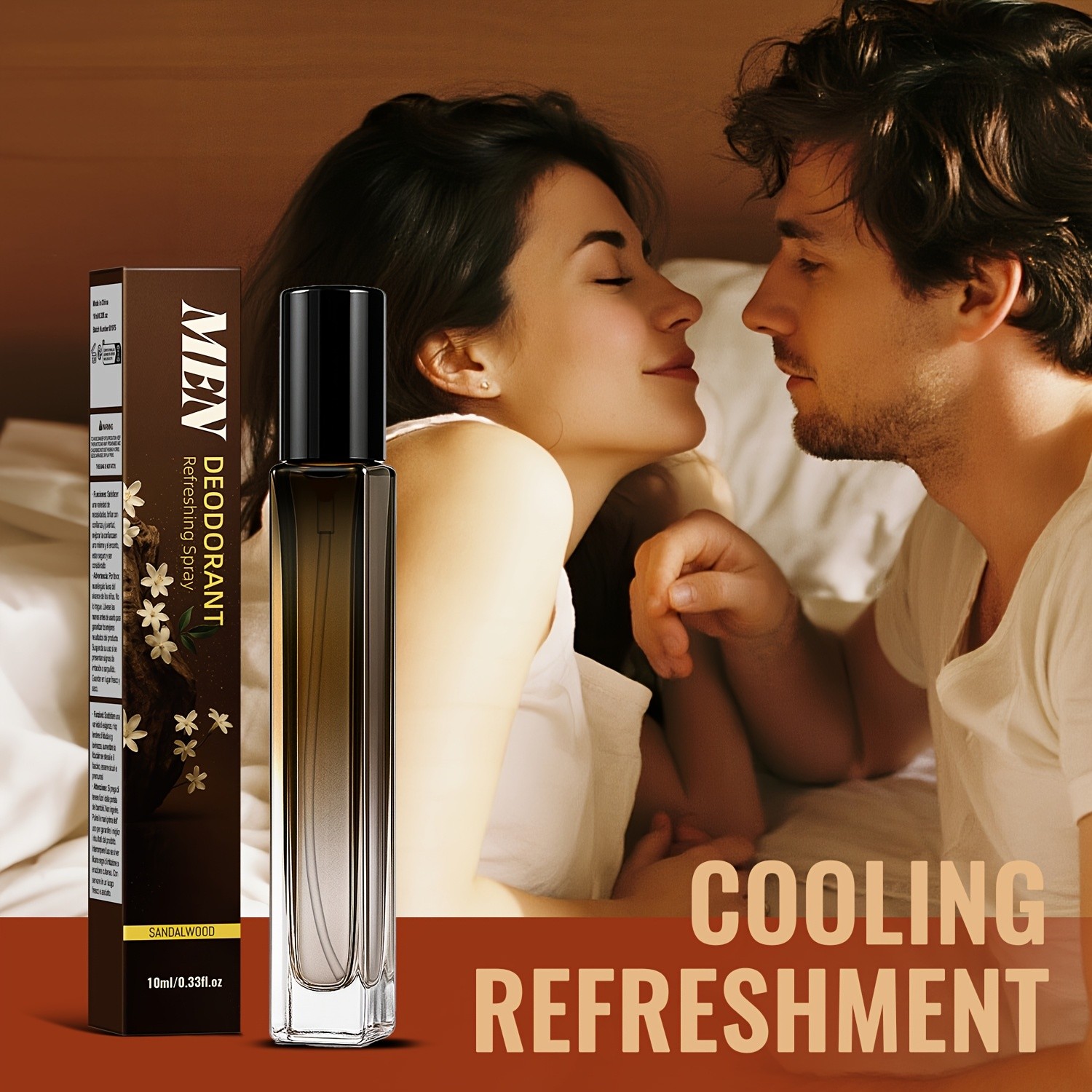 SUMAX Mens Classic Sandalwood Deodorant Spray  Alcohol-Free, 48-Hour Freshness in a Portable 10ml Bottle