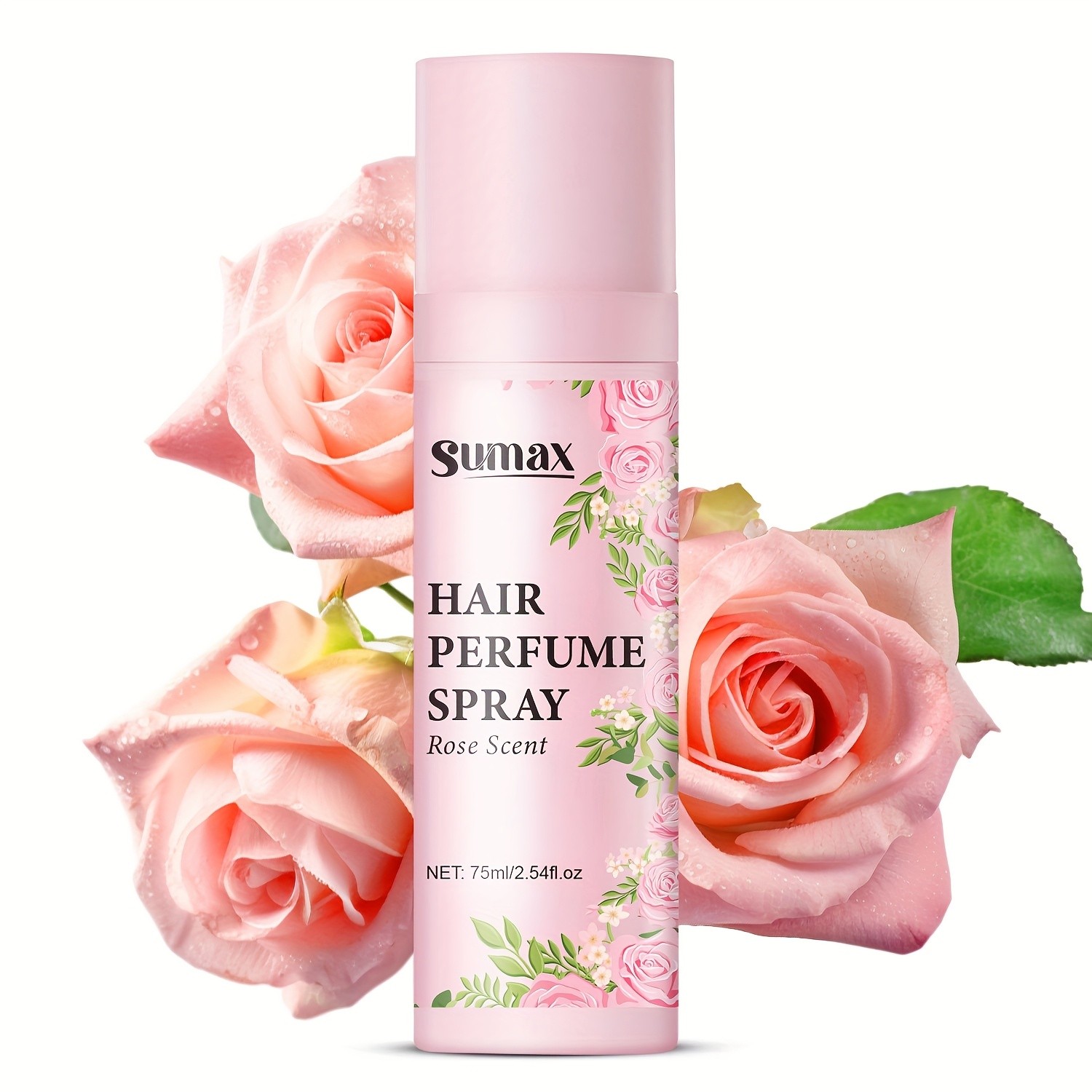 SUMAX Rose Hair Perfume Spray 75ml Long-Lasting Floral Mist for Hair & Body with Plant-Based Squalane