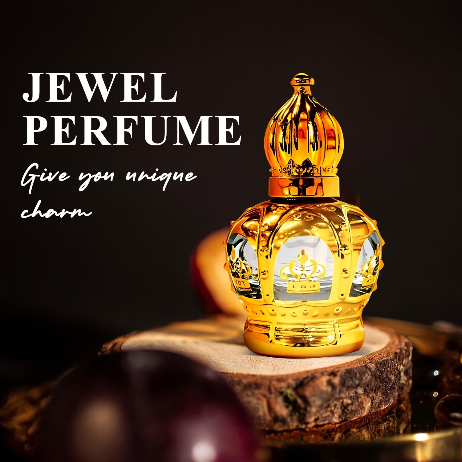 SUMAX Luxury Golden Crown Perfume Roller Ball Alcohol-Free Long-Lasting Royal Fragrance Oil with Gift Box